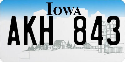 IA license plate AKH843