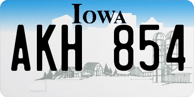IA license plate AKH854
