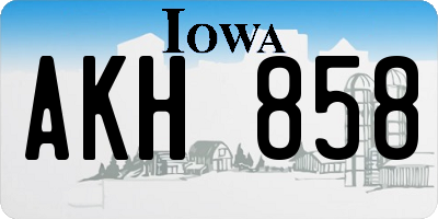 IA license plate AKH858