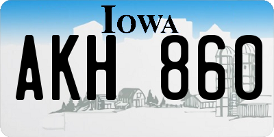 IA license plate AKH860