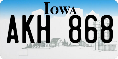 IA license plate AKH868