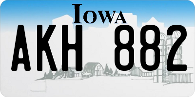 IA license plate AKH882