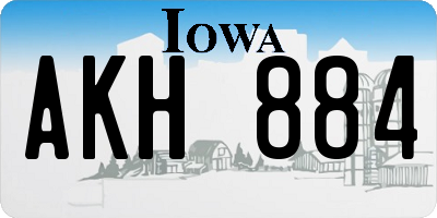 IA license plate AKH884