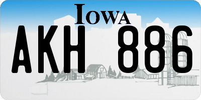 IA license plate AKH886
