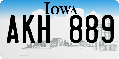 IA license plate AKH889