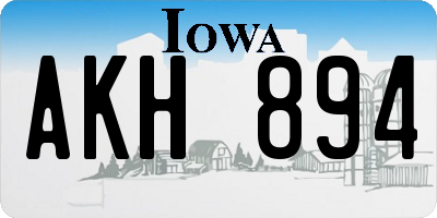 IA license plate AKH894