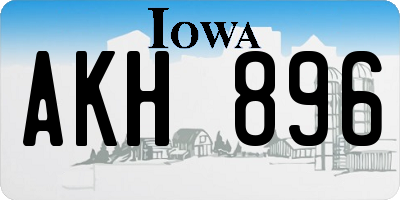 IA license plate AKH896