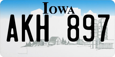 IA license plate AKH897