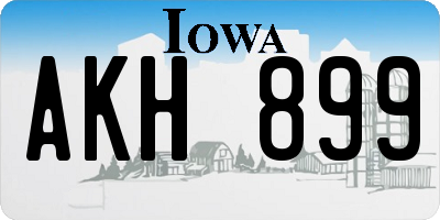 IA license plate AKH899