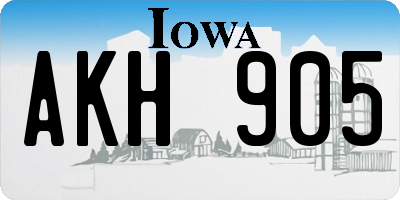 IA license plate AKH905