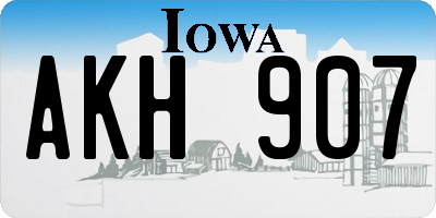 IA license plate AKH907