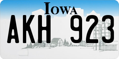 IA license plate AKH923