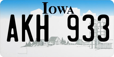 IA license plate AKH933