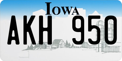 IA license plate AKH950