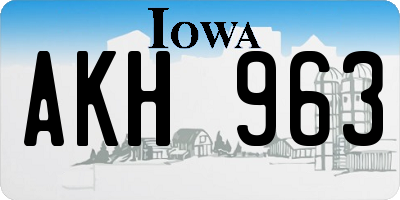 IA license plate AKH963