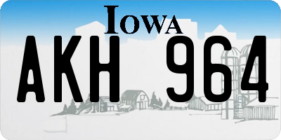 IA license plate AKH964