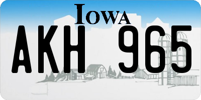 IA license plate AKH965