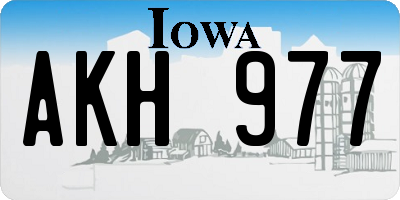IA license plate AKH977