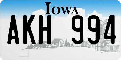 IA license plate AKH994