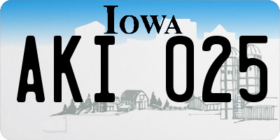 IA license plate AKI025
