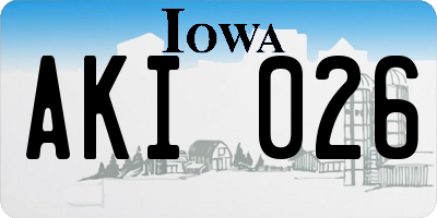 IA license plate AKI026
