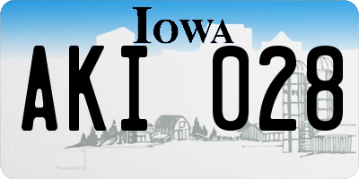 IA license plate AKI028