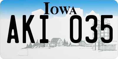 IA license plate AKI035