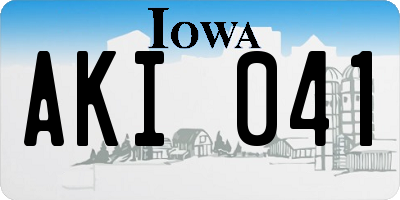 IA license plate AKI041