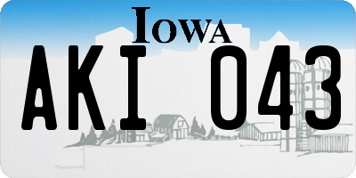 IA license plate AKI043