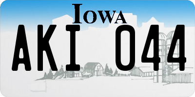 IA license plate AKI044