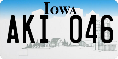 IA license plate AKI046