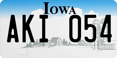 IA license plate AKI054