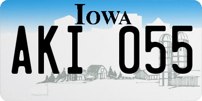 IA license plate AKI055