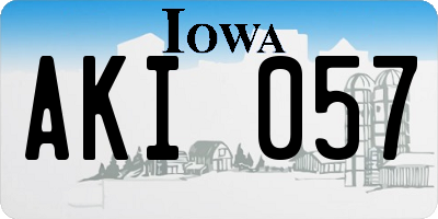 IA license plate AKI057