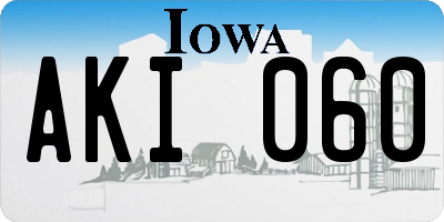 IA license plate AKI060