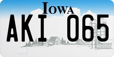 IA license plate AKI065