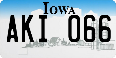 IA license plate AKI066