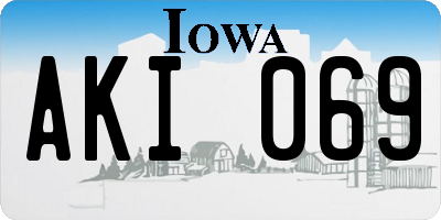 IA license plate AKI069