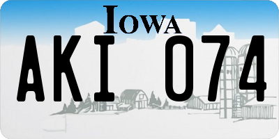 IA license plate AKI074