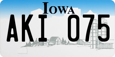 IA license plate AKI075