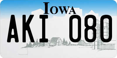 IA license plate AKI080