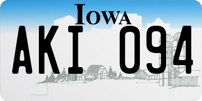 IA license plate AKI094