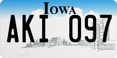 IA license plate AKI097