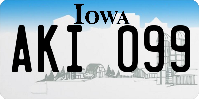 IA license plate AKI099