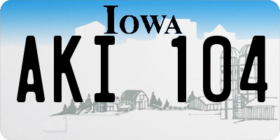 IA license plate AKI104