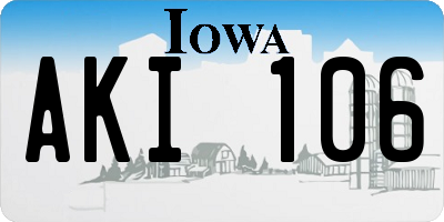 IA license plate AKI106