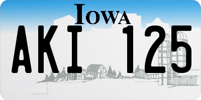IA license plate AKI125