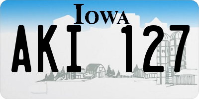 IA license plate AKI127