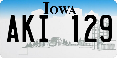 IA license plate AKI129
