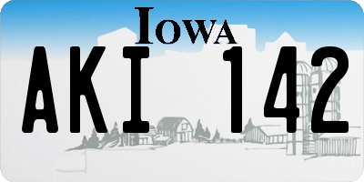 IA license plate AKI142